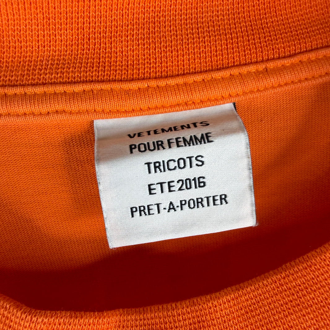 Vetements Orange Gothic Logo LS shirt