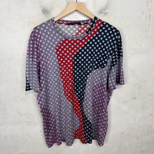 Louis Vuitton Purple Red Blue Star Monogram T-Shirt
