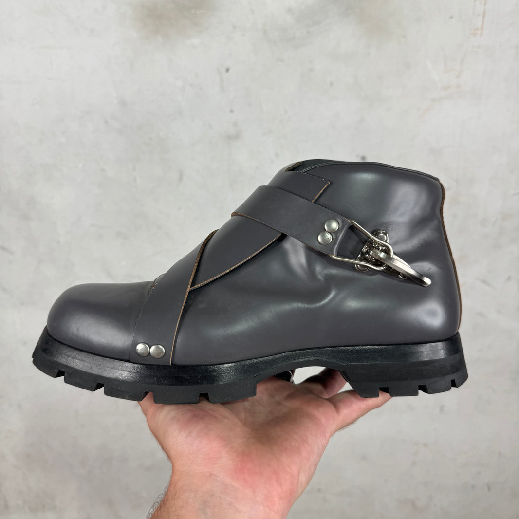 Jil Sander Grey Man Ankle Harness Boots