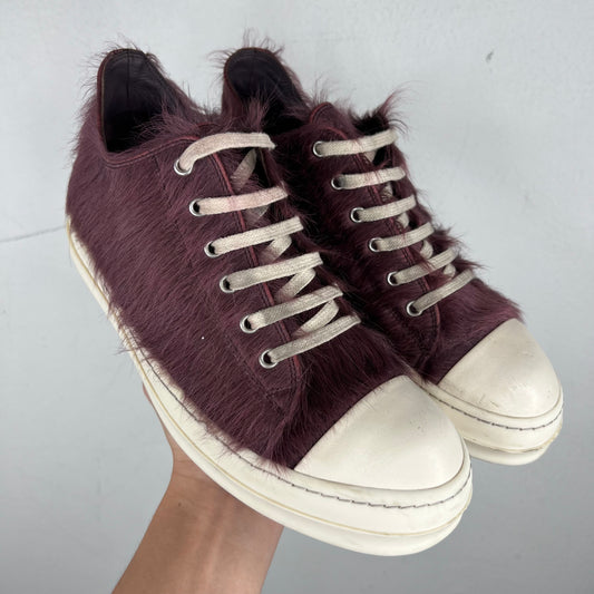 Rick Owens Amethyst Ponyhair Ramone Low Sneakers