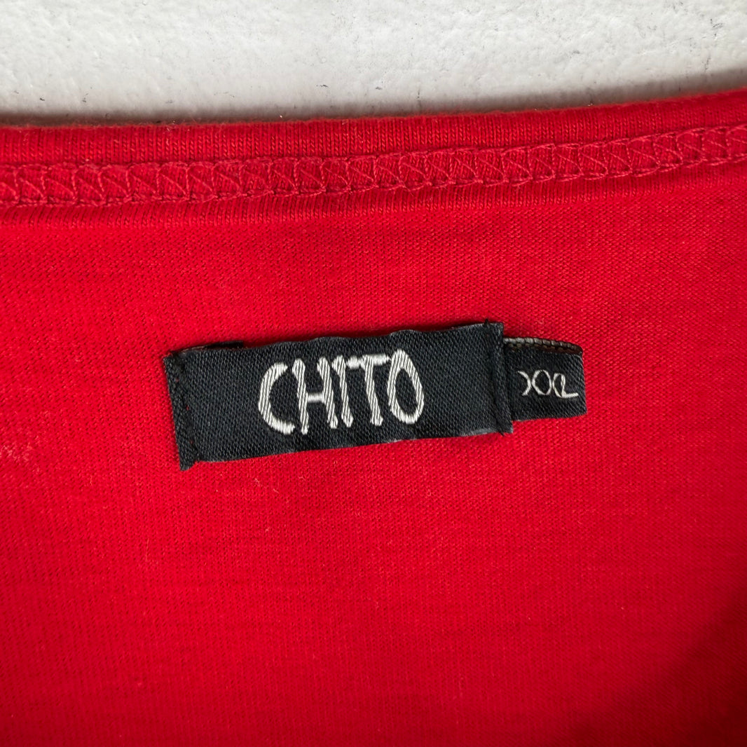 Chito Red/White AOP Dog T-Shirt