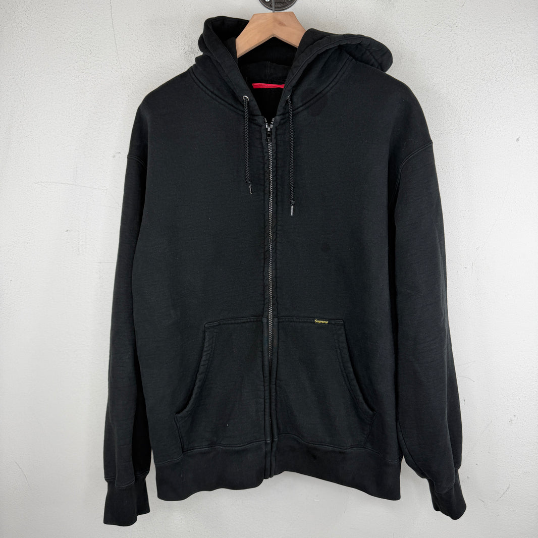 Supreme Plain Black Zip Hoodie