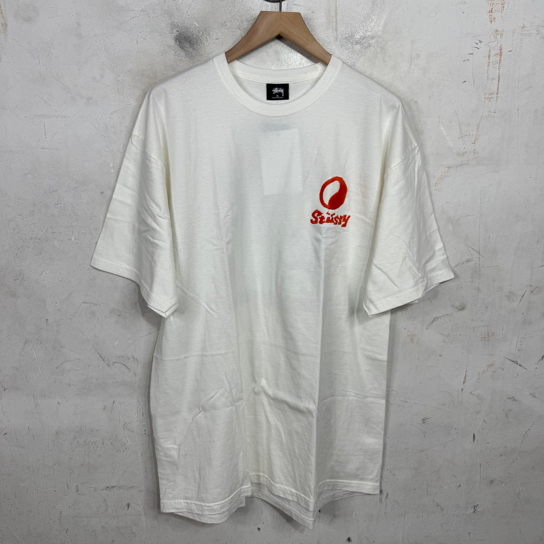Stussy x Our Legacy Orange Embroidered T-Shirt