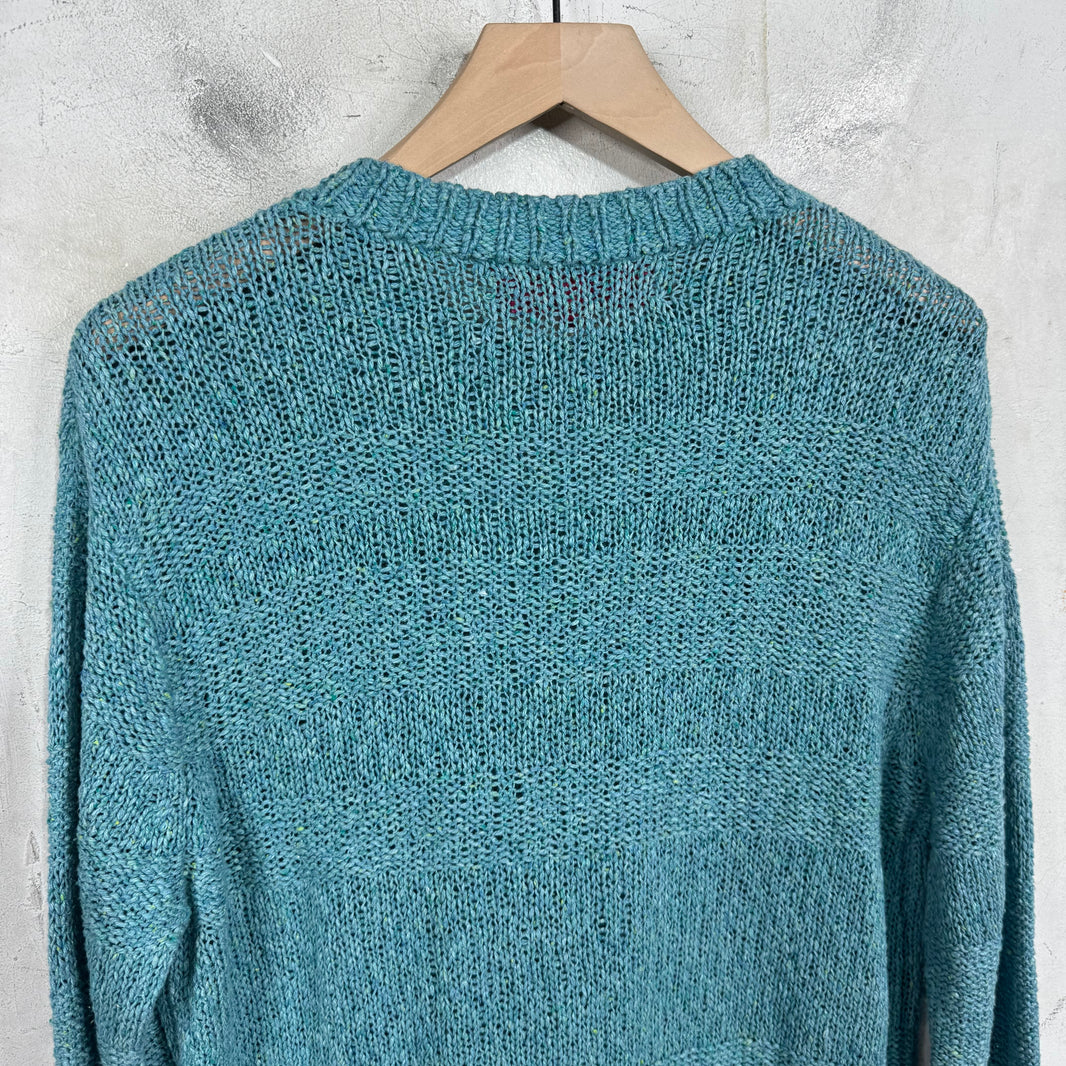 Elder Statesman Turquoise Cable Knit Sweater