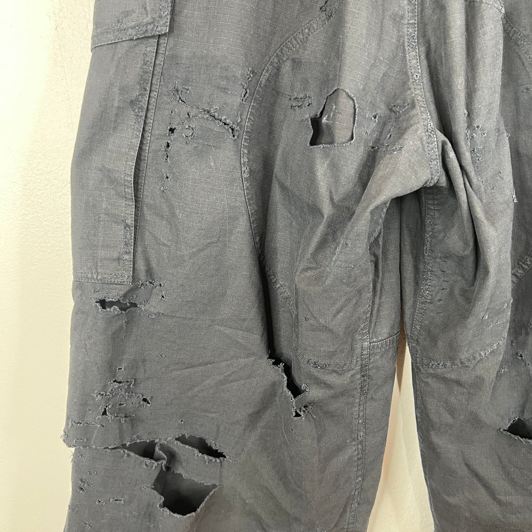 Balenciaga Distressed Ripstop Double Layer Cargo Pants