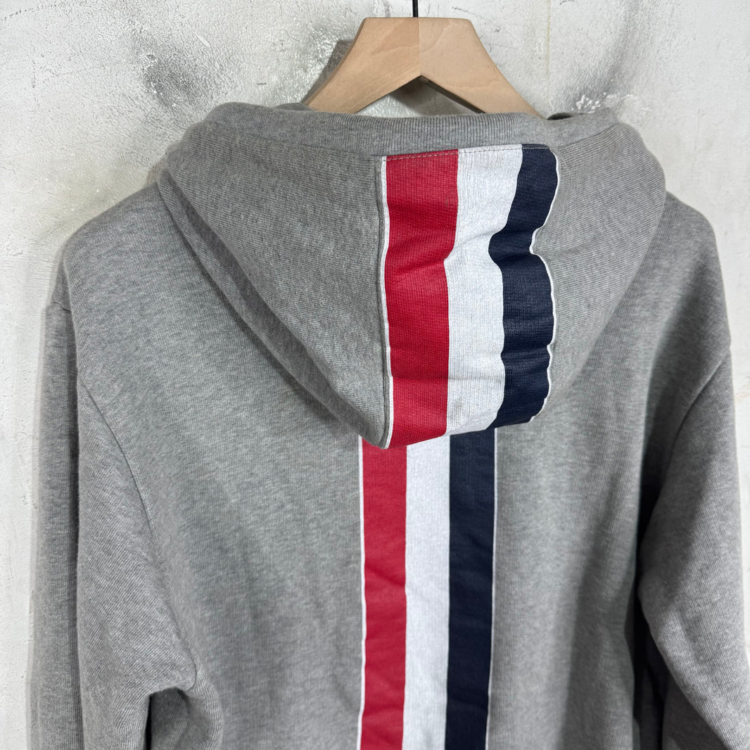 Thom Browne Grey Back Striped Hoodie