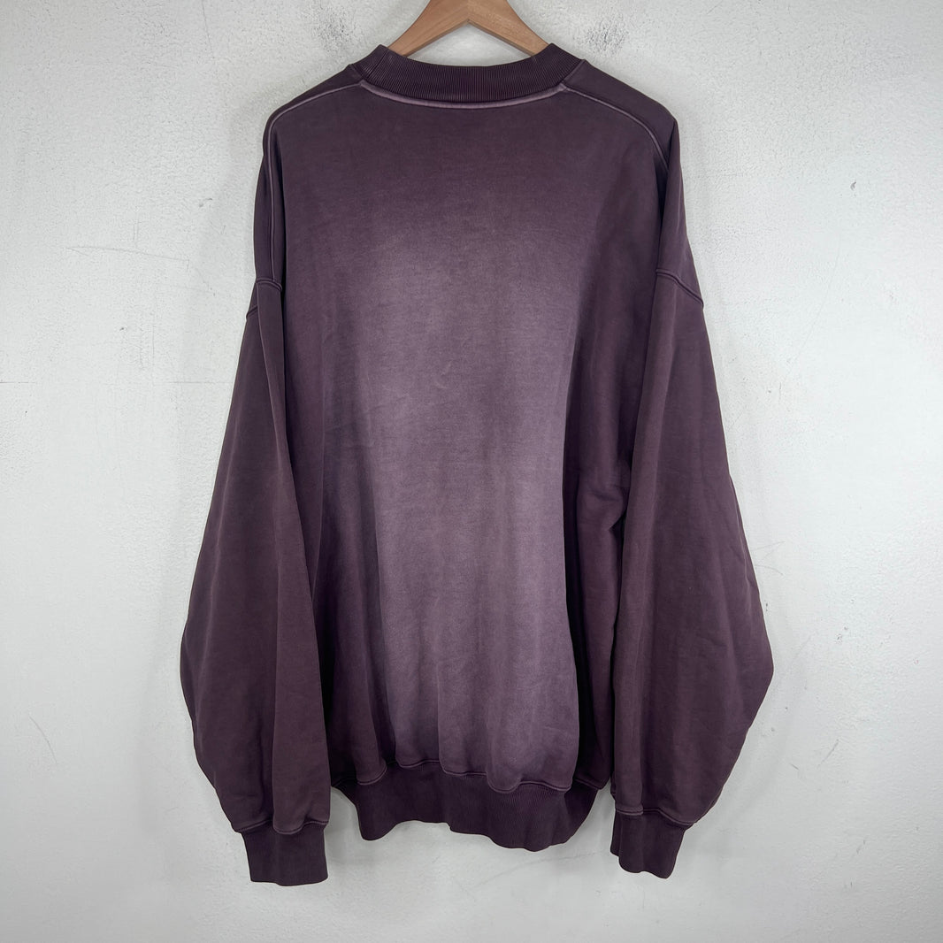 Balenciaga Wardrobe Purple Washed Small Logo Crewneck