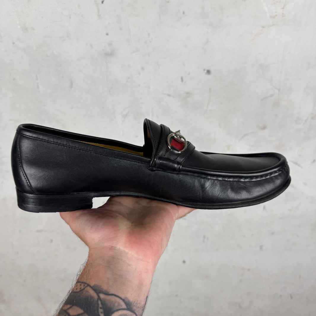 Gucci Leather Horse Bit Loafers