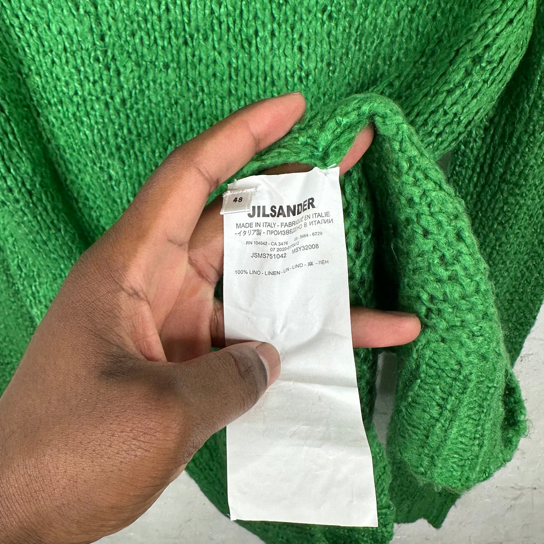 Jil Sander Green Loose Gauge Sweater