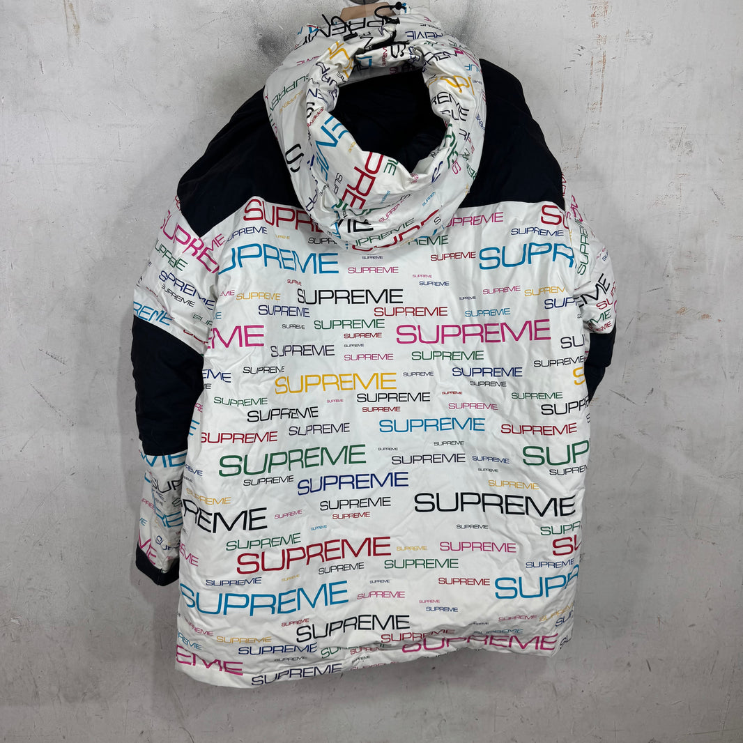 Supreme x TNF Multitcolor Script Puffer Parka Jacket