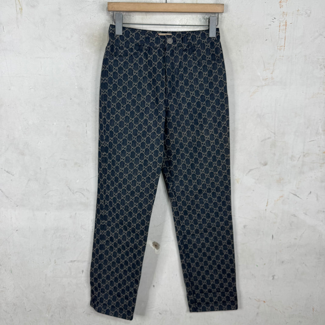Gucci Monogram Leather Emblem Jeans