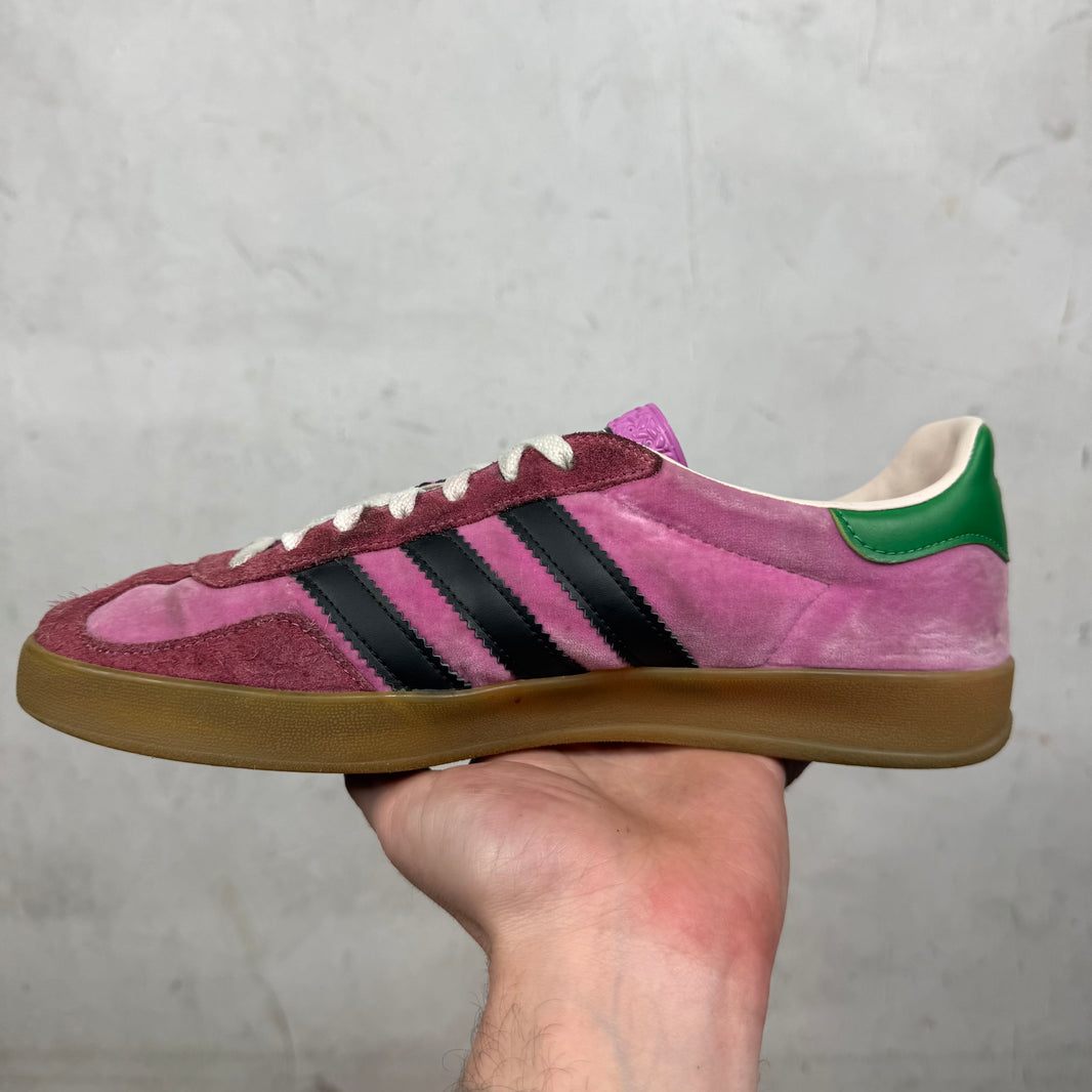 adidas gazelle silver green womens Gucci x Adidas Pink Velour Gazelles – www.Lukes.store