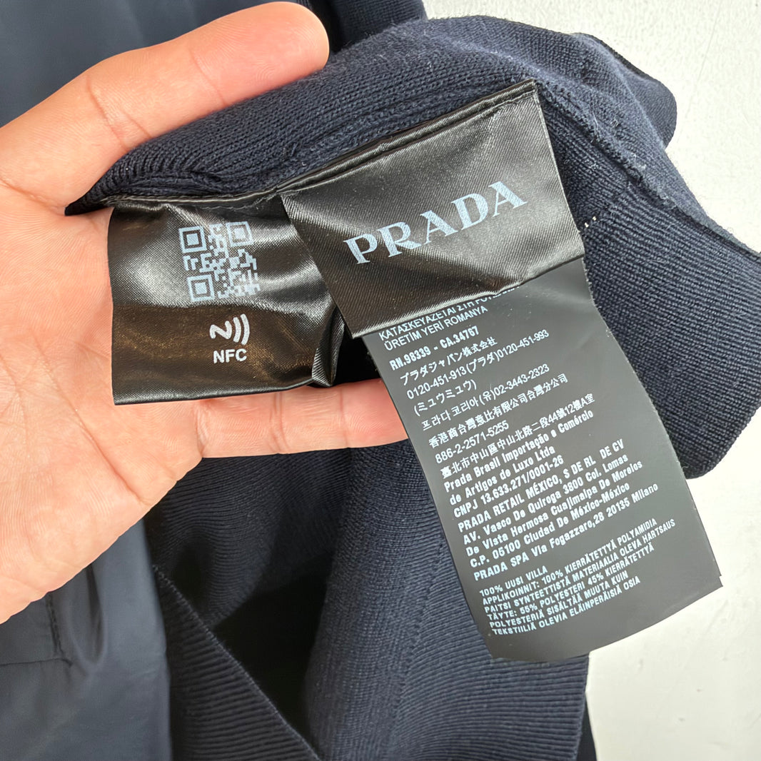 Prada Split Nylon/Wool Light Bomber Jacket
