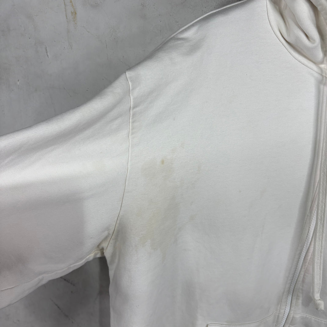 Chrome Hearts Smoked White Floral Horseshoe Zip Hoodie