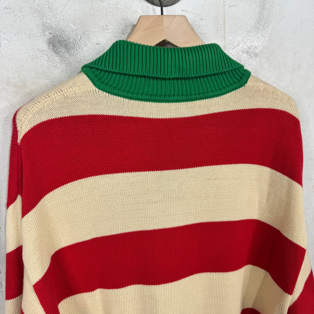 Gucci Logo Embroidered Stripe Sweater