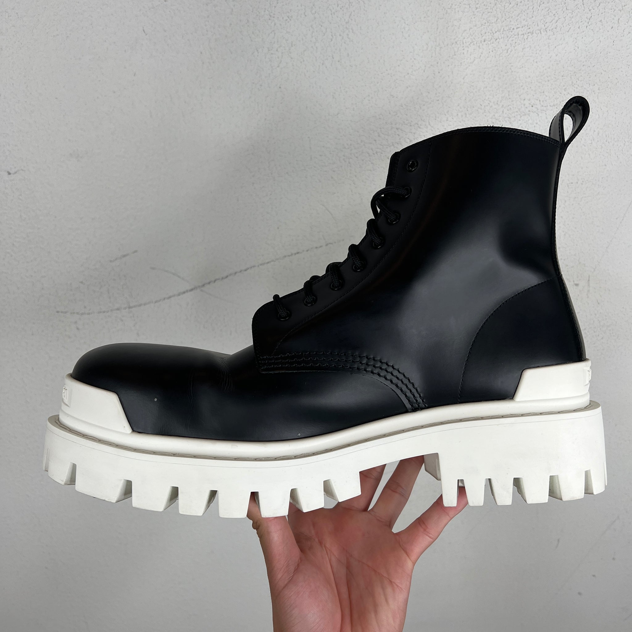 Balenciaga Black/White Strike Boots