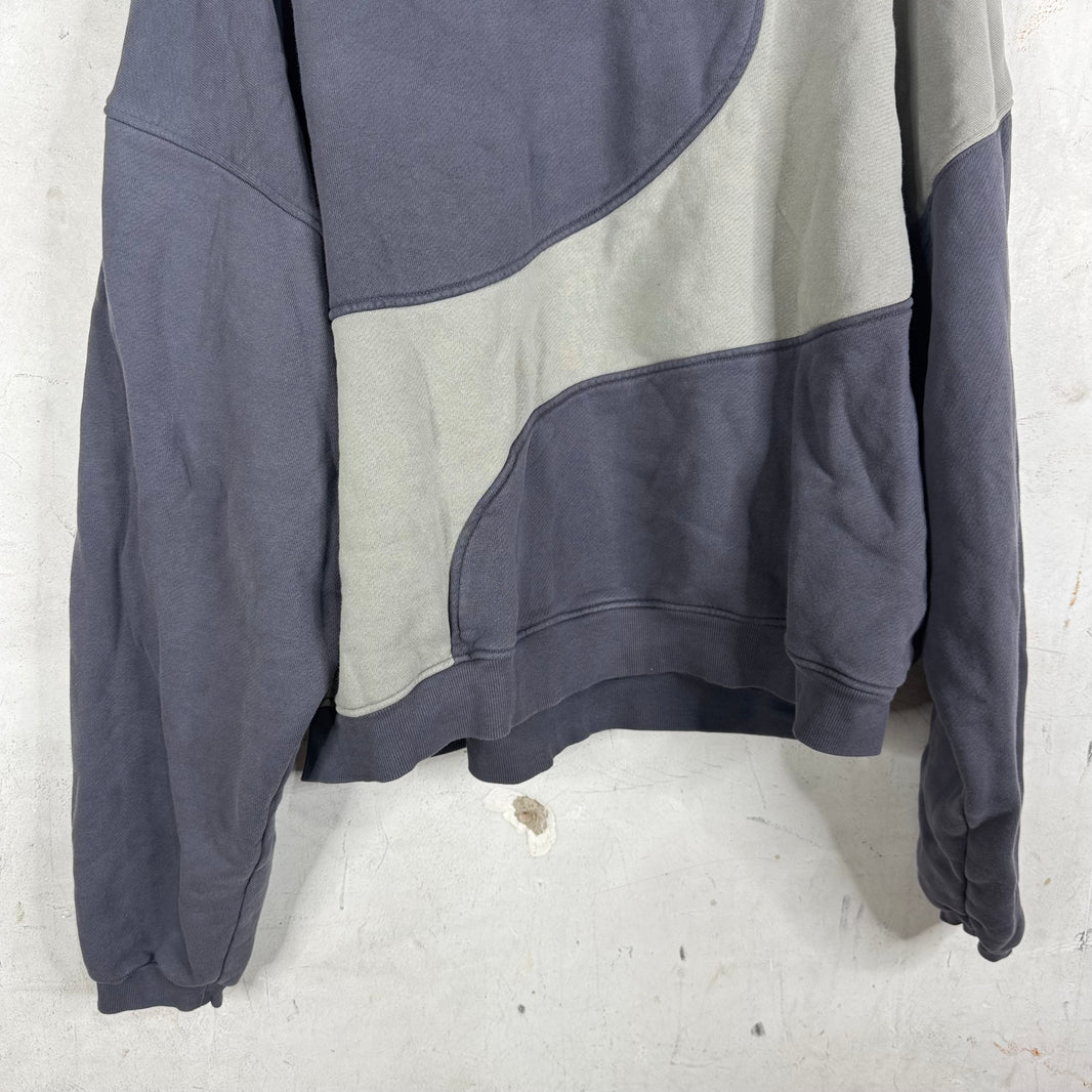 ERL Grey Paneled Boxy Hoodie
