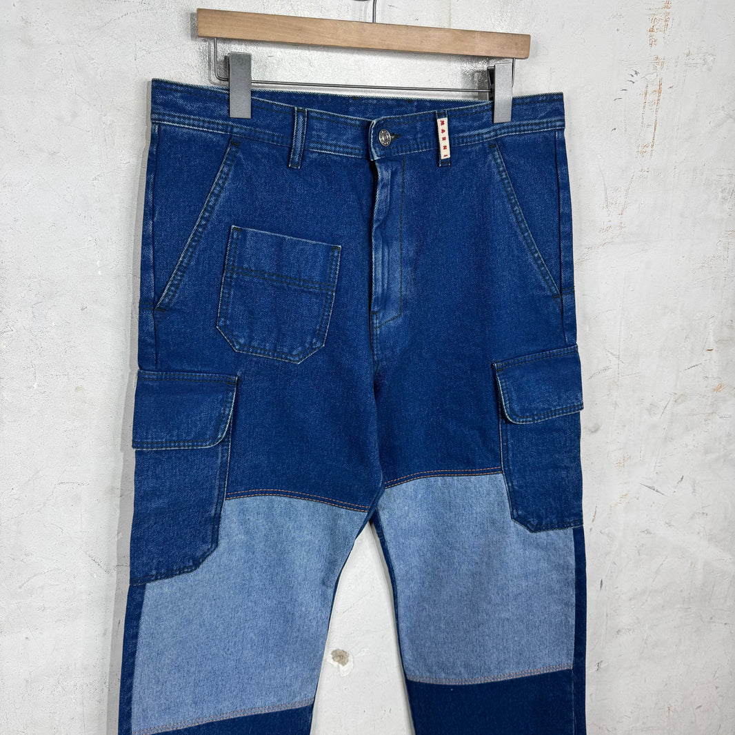 Marni Paneled Knee Cargo Jeans