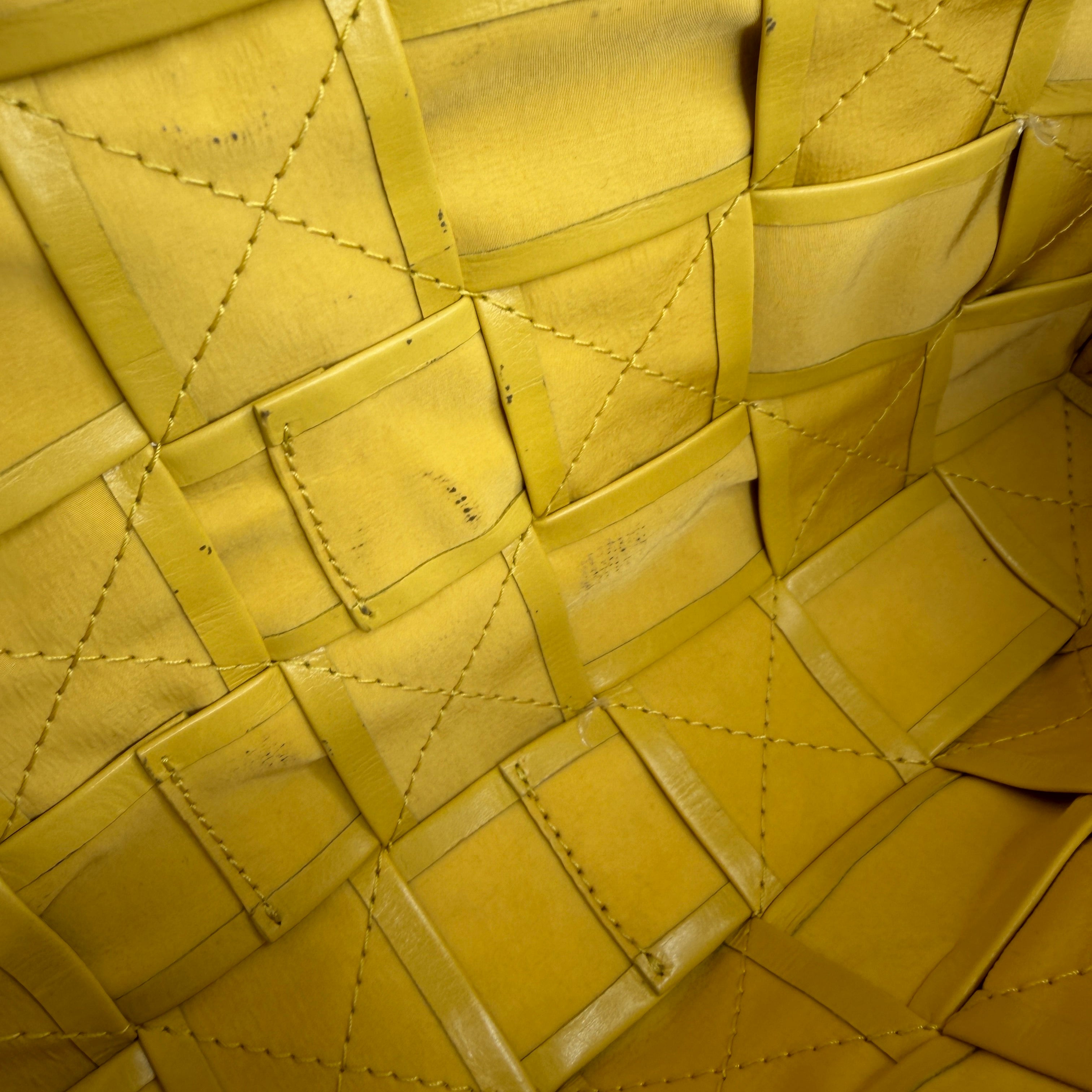 Bottega Veneta Yellow Leather Cassette Side Bag – www.Lukes.store