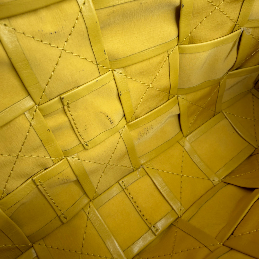Bottega Veneta Yellow Leather Cassette Side Bag