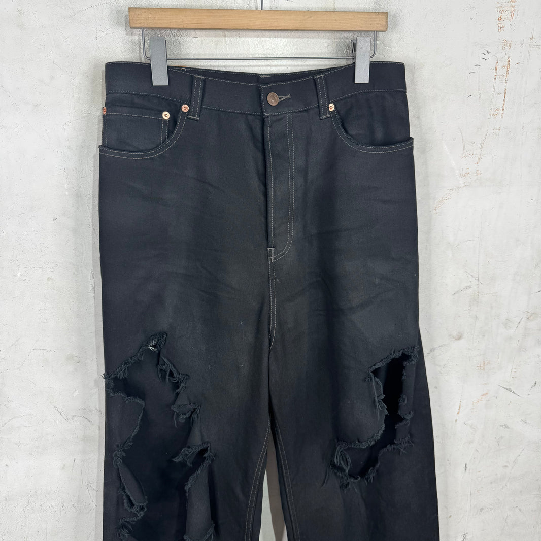 Balenciaga Distressed Boxer Baggy Jeans