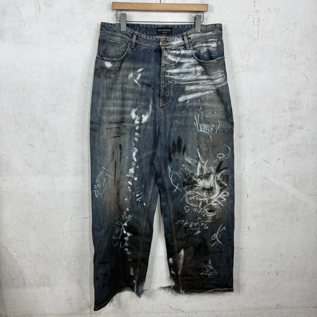 Balenciaga Graffiti Baggy Jeans