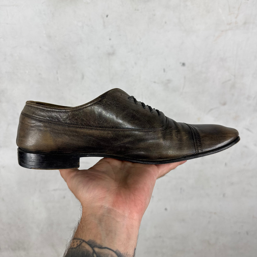 Margiela Distressed Brown Derby Shoe