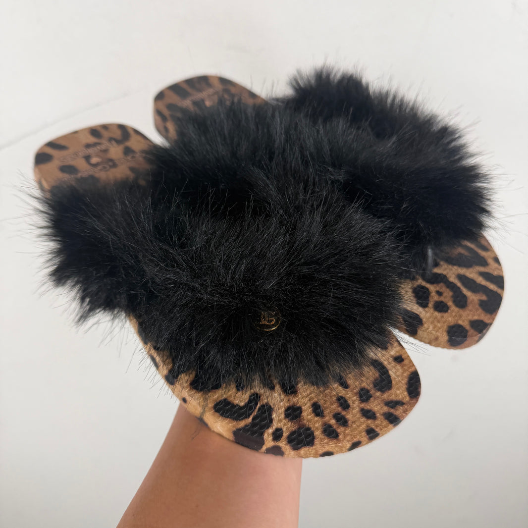 D&G Havaianas Fur Thong Sandals