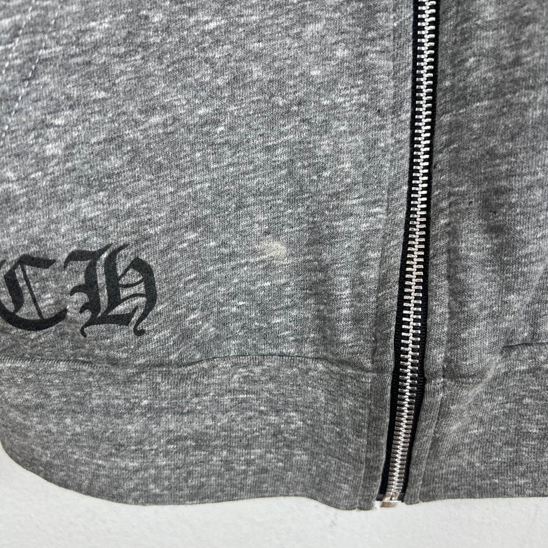 Chrome Hearts Grey Plus Zip-Up Hoodie