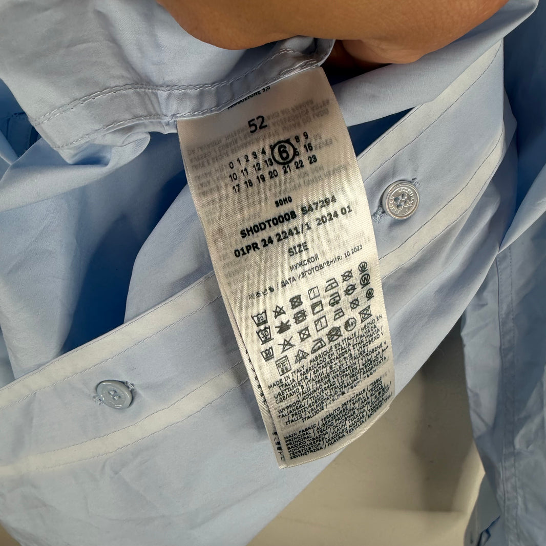 MM6 Worn Effect Poplin Button Up LS Shirt