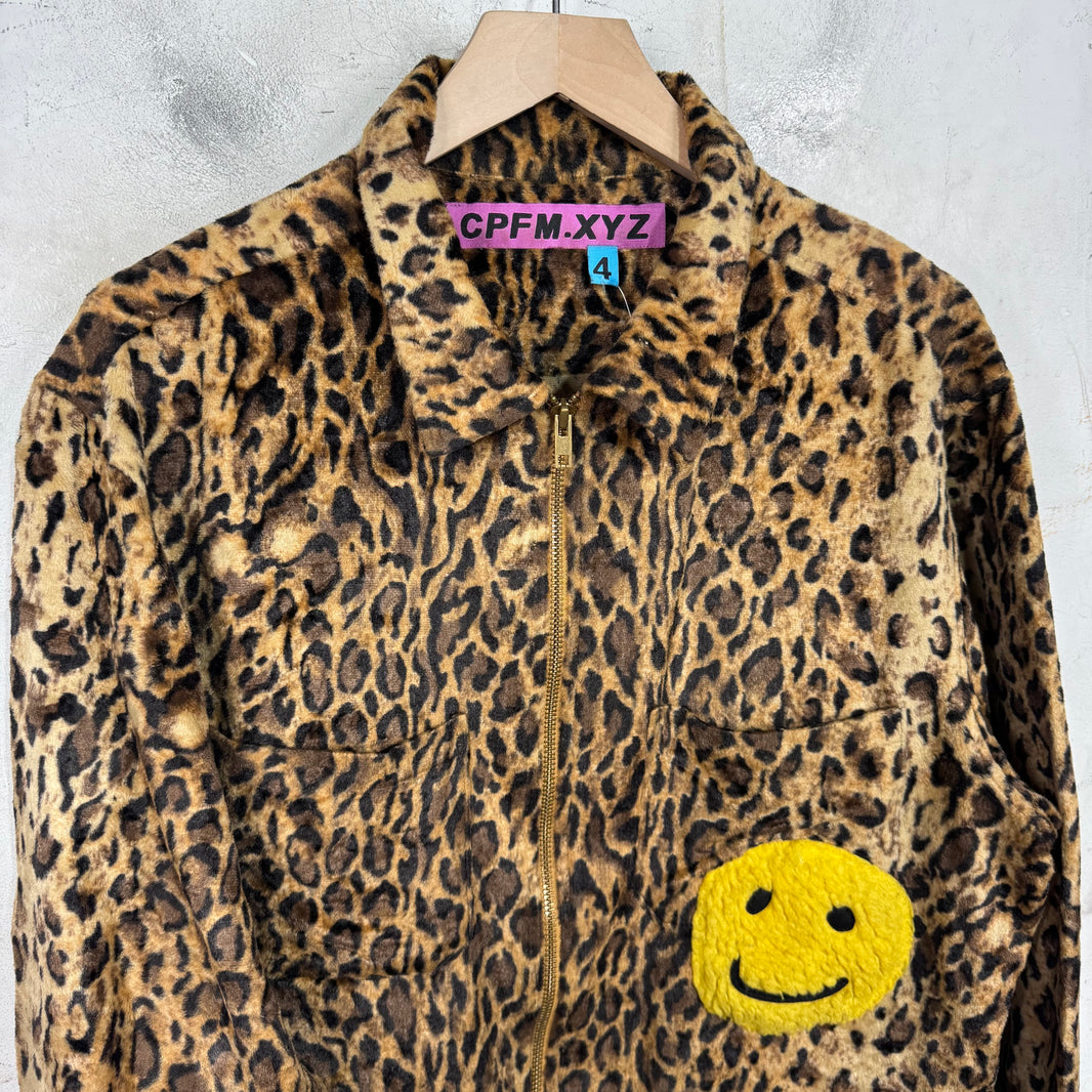 CPFM Leopard Smiley Zip Up Fleece
