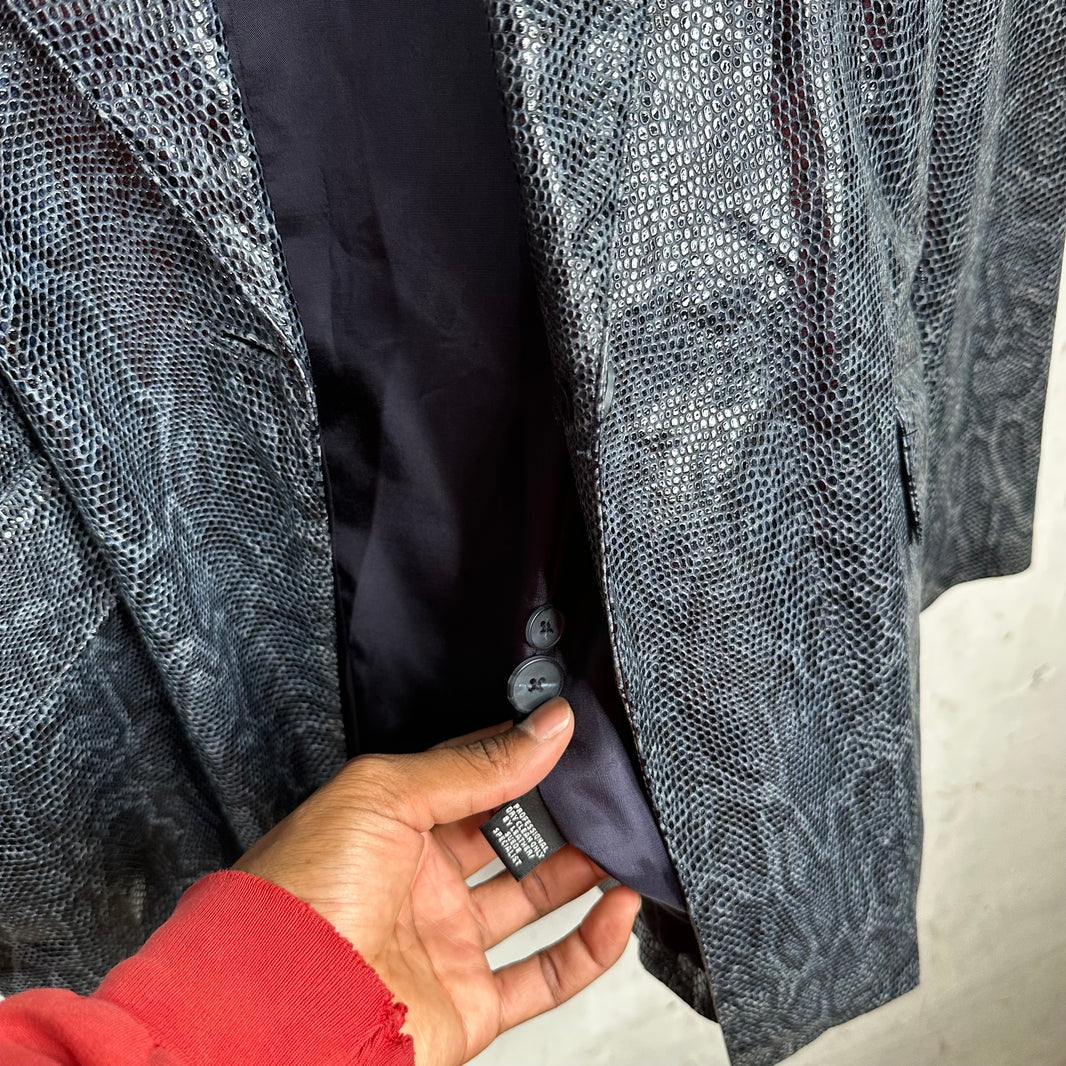 Linda Allard Pebbled Leather Patent Blazer