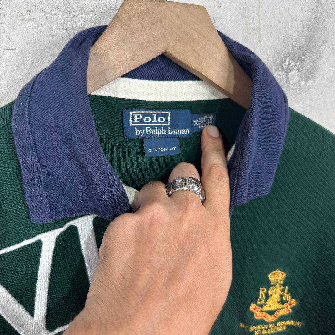 Ralph Lauren Green/Orange Stripe Crested Polo