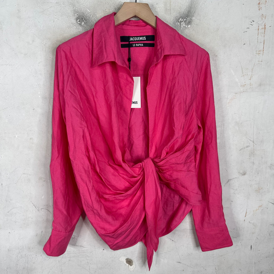 Jacquemus La Raphia Pink Chemise
