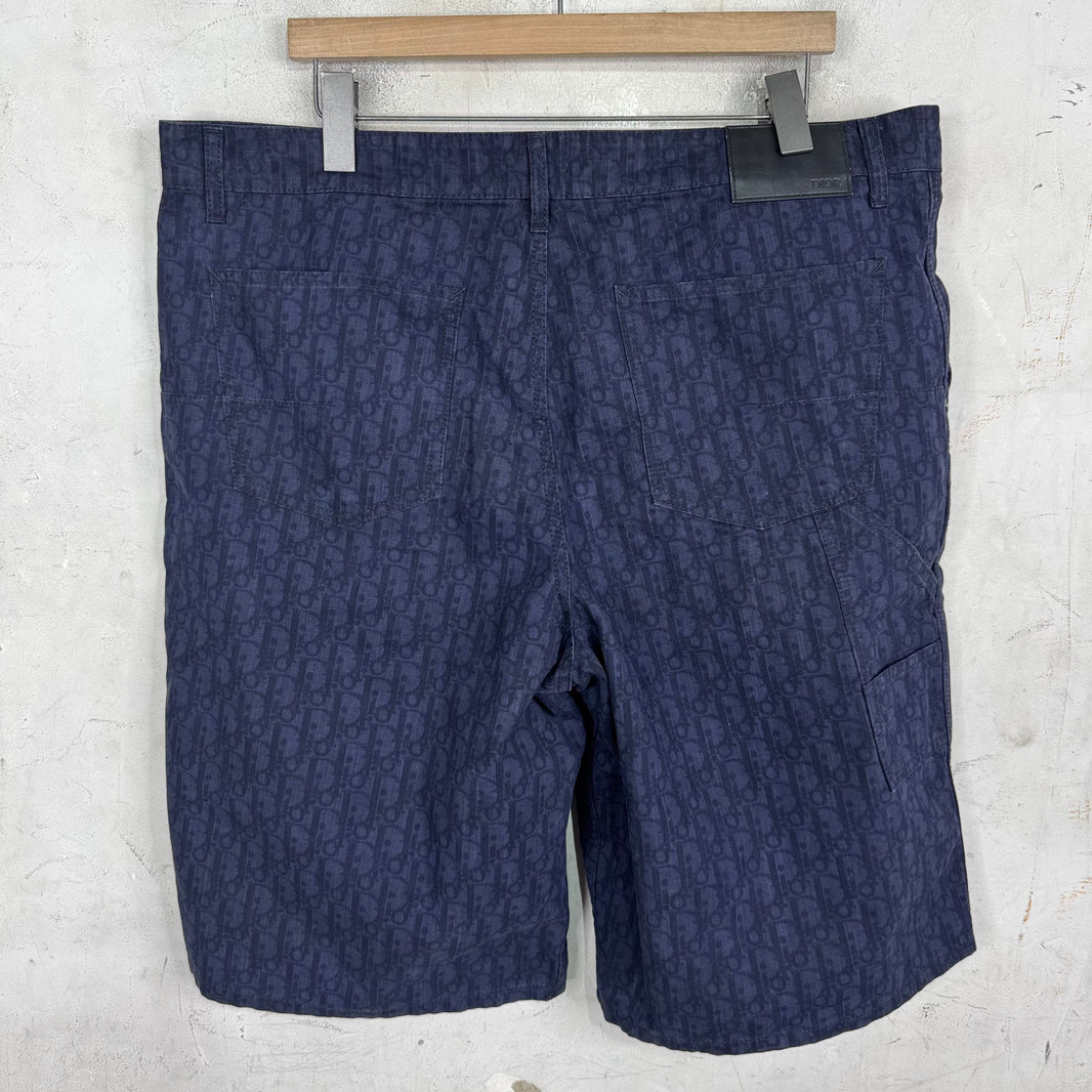 Dior Navy Oblique Double Knee Shorts