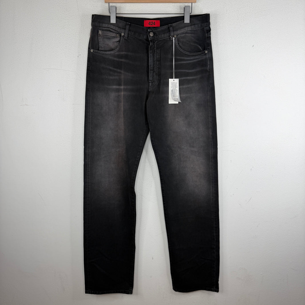 424 Washed Black Loose Denim Jeans