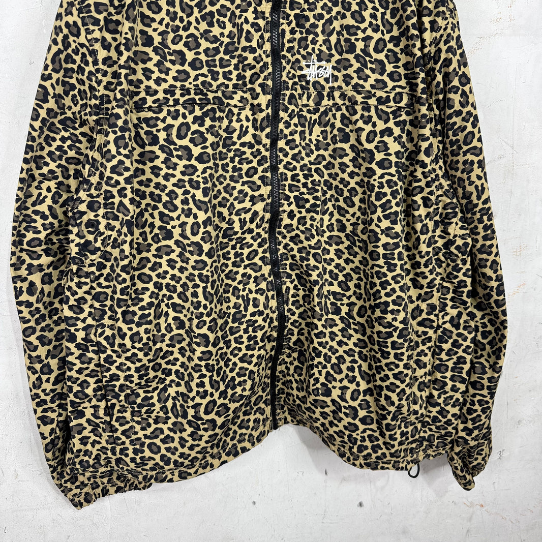 Stussy Leopard Nylon Windbreaker Jacket