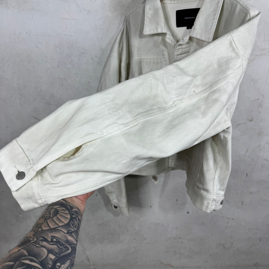 Entire Studio Dirty Wash Denim Jacket White