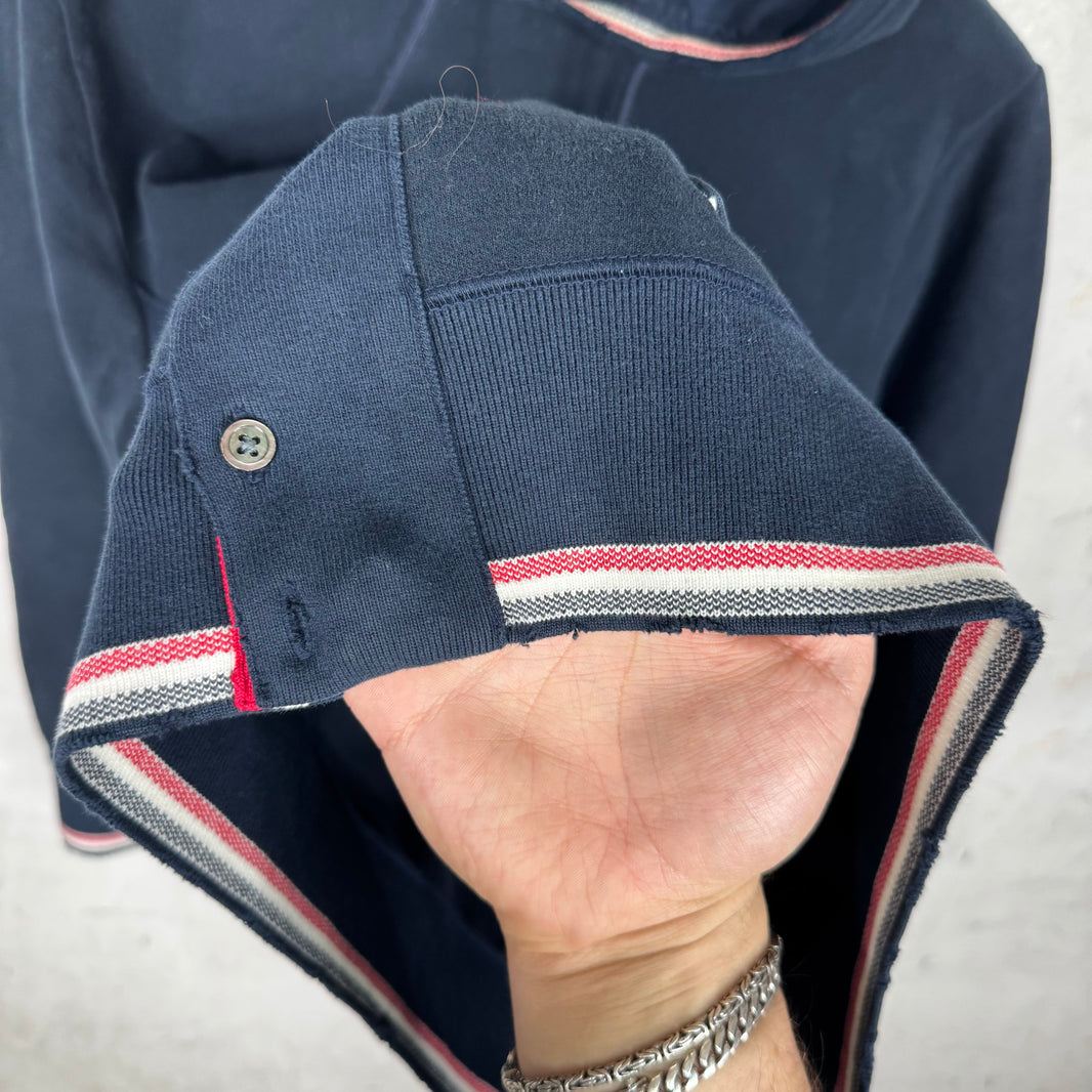 Thom Browne Navy Distressed Hit Hoodie