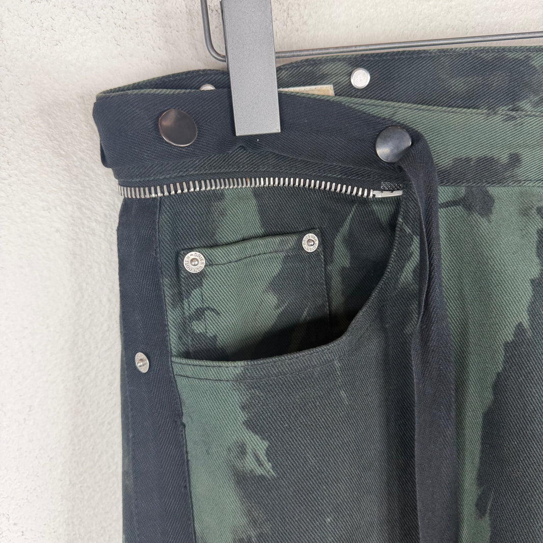 Dries Van Noten Green Bleach Belted Jeans