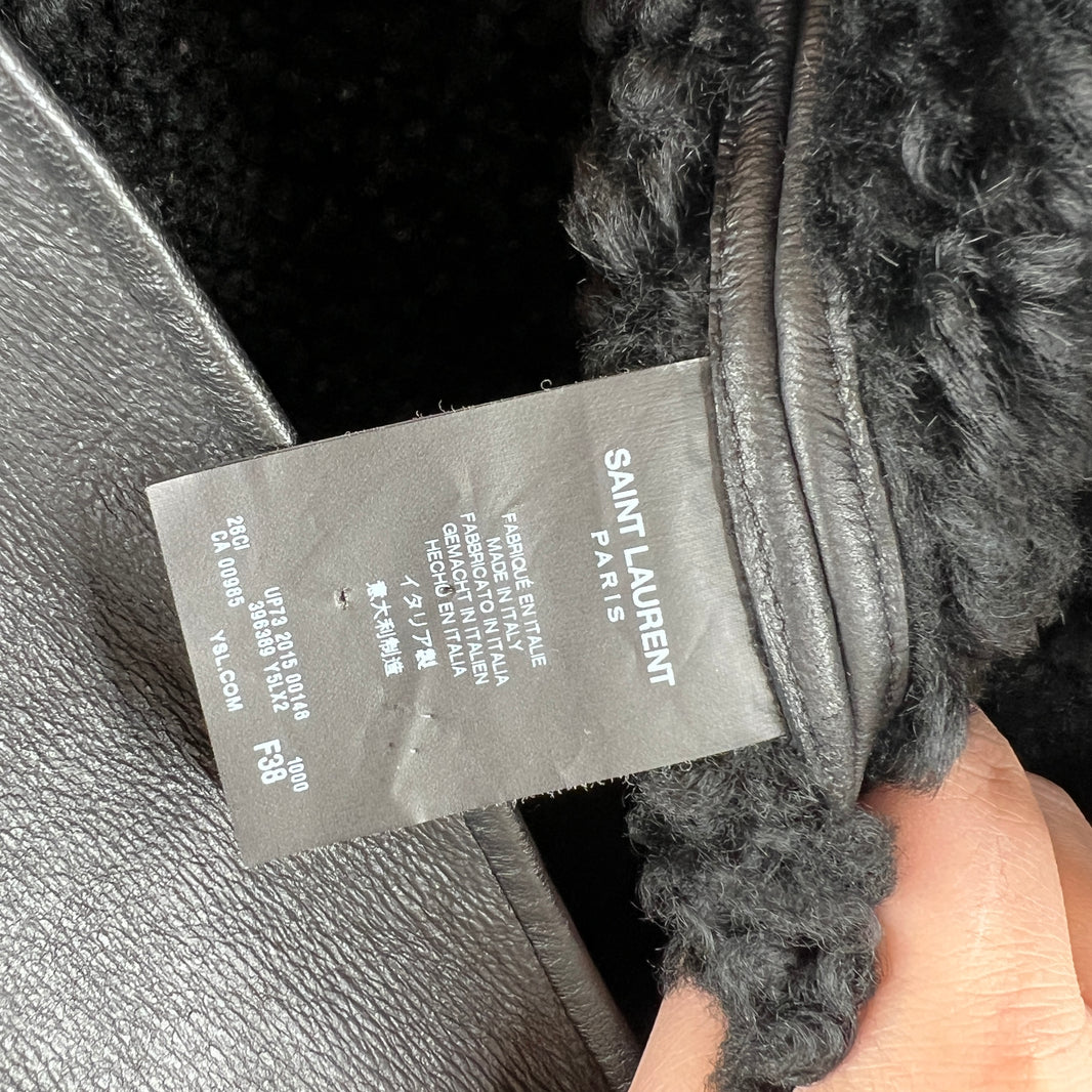 Saint Laurent Leather Shearling Coat