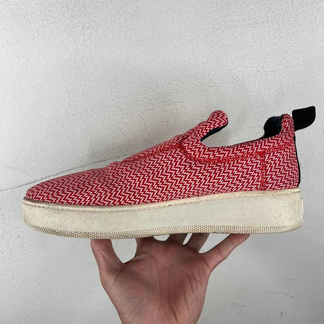 Celine Red Patterned Slip Ons
