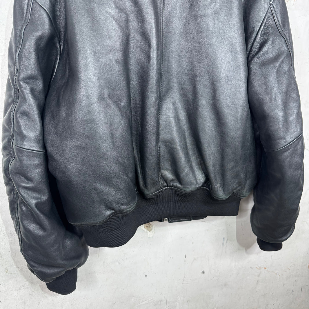 Stussy Leather Flight Bomber Jacket