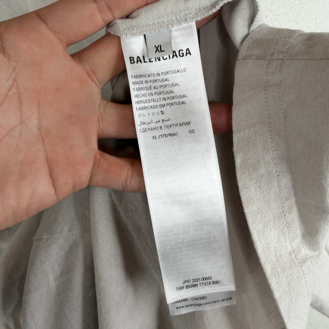 Balenciaga Washed Out Cat Logo T-Shirt