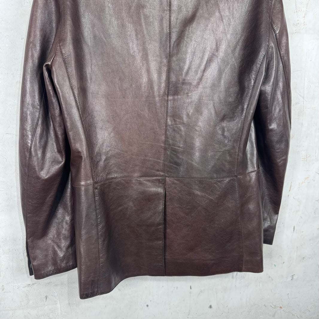 Giorgio Armani Leather Brown Blazer