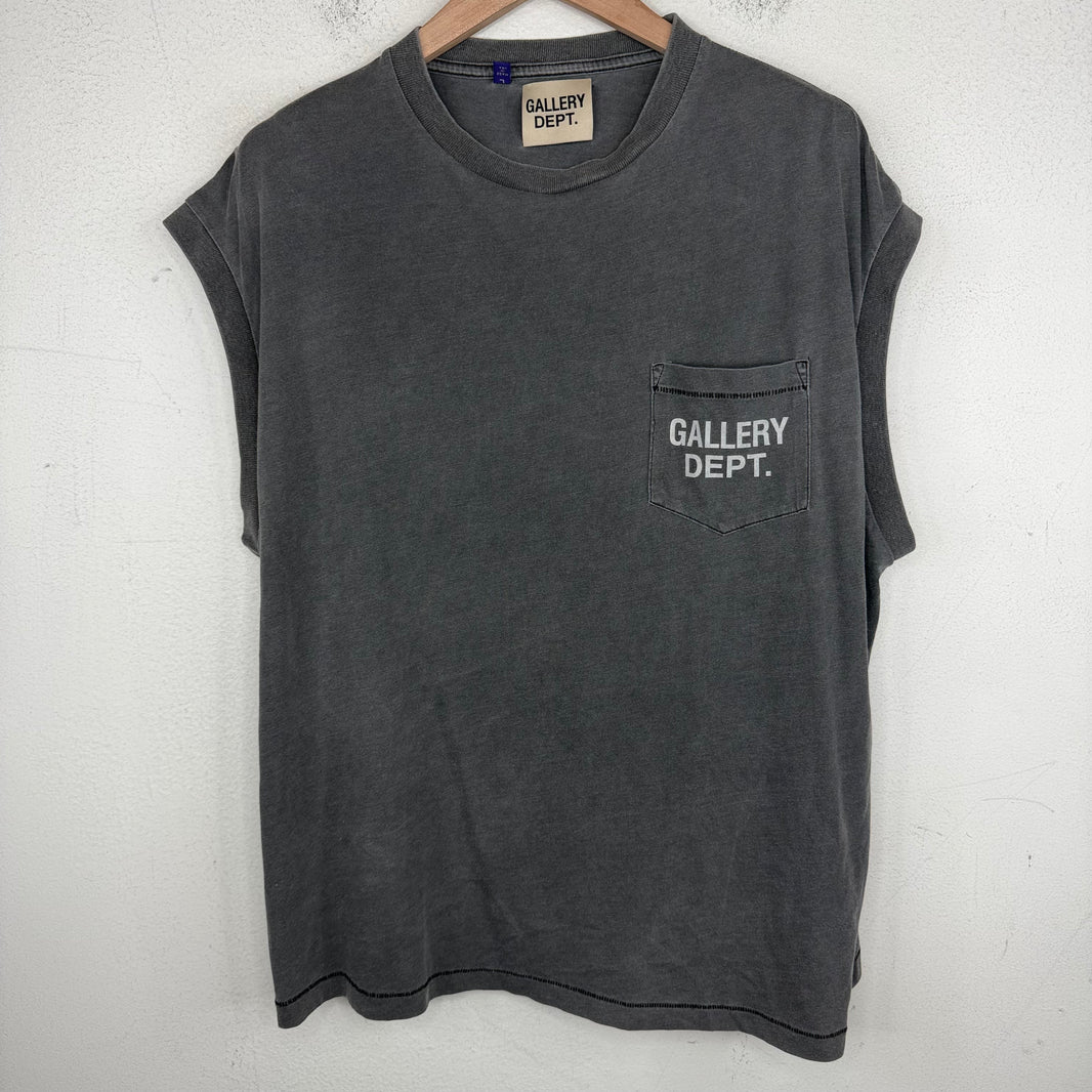 Gallery Dept Sleevless Gray Pocket Logo T-Shirt