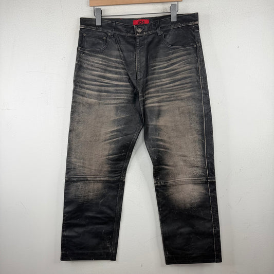 424 Distressed Leather Pants