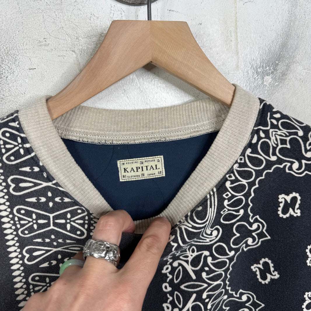 Kapital Paisley Hybrid Quilted Crewneck