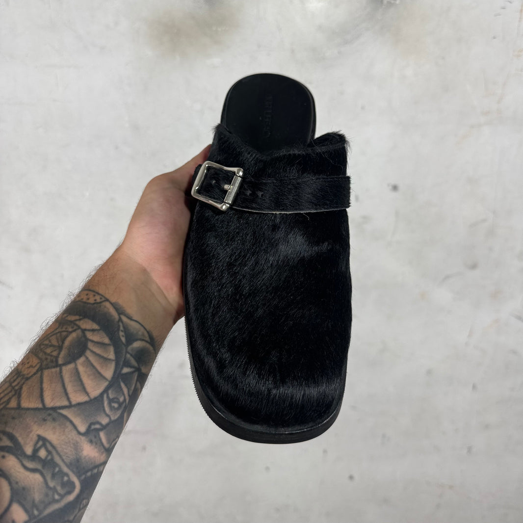 Our Legacy Black Ponyhair Camion Mules