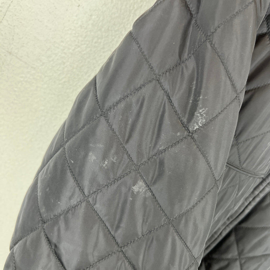 Prada Black Quilted Nylon Badge Zip Up Jacket